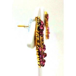 Golden Oxidized Women Earrings Jhumka Jhumki Jewelry Push Back Drop Dangle 50